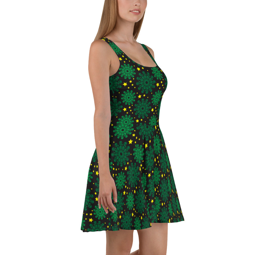Alien Patterned Skater Dress