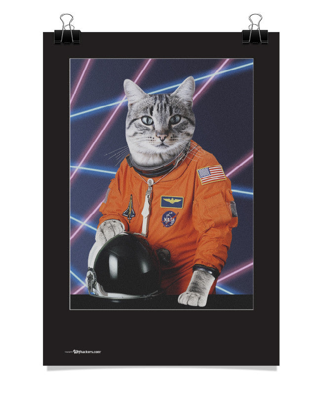 AstroCat III '80s Retro Funny Poster – Sexy Hackers Clothing Inc.