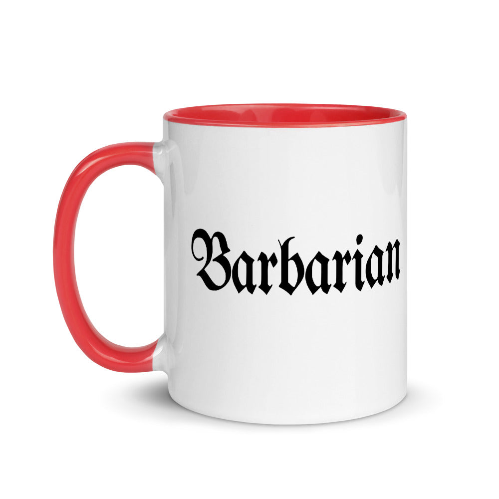 Barbarian White Ceramic Mug with Color Inside