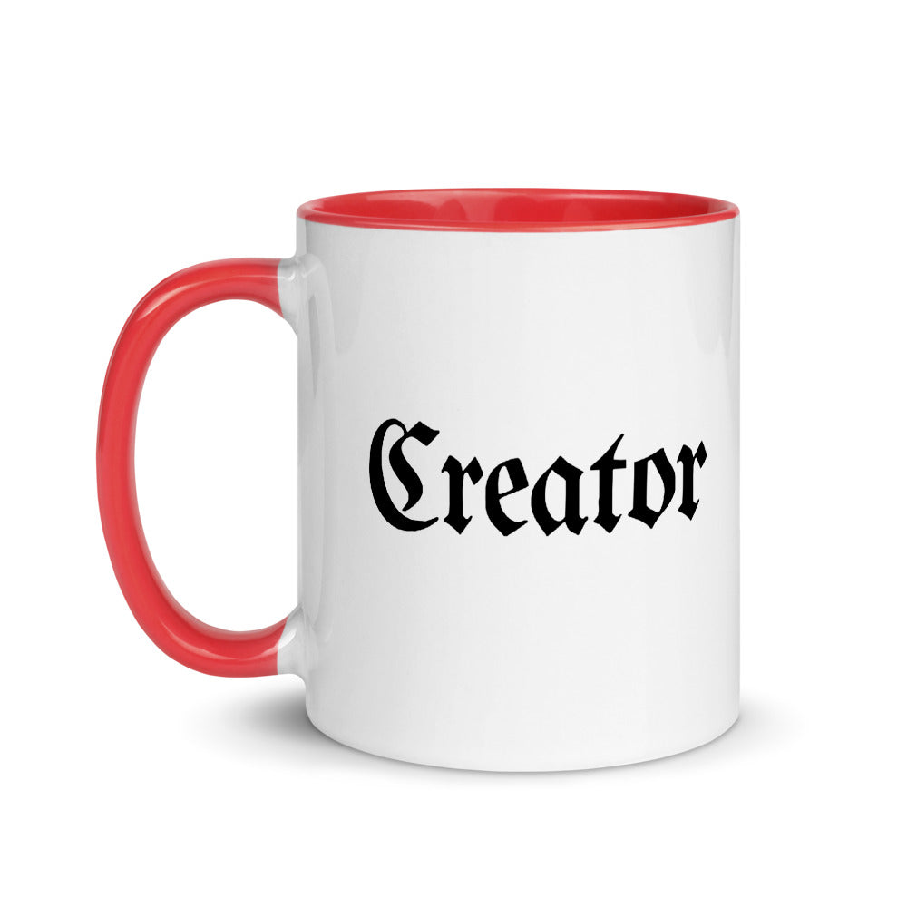Creator Coffee White Ceramic Mug with Color Inside