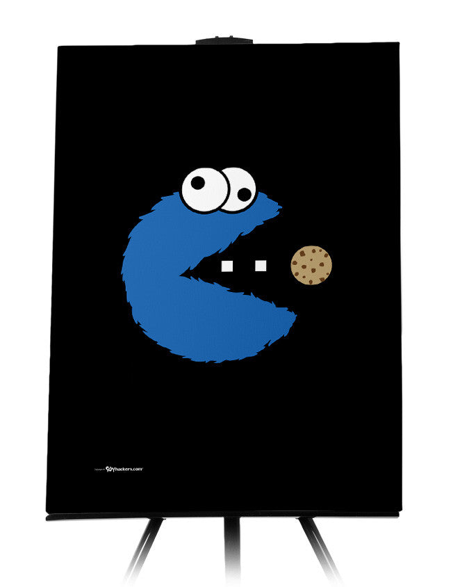 cookie monsters only neon sign Canvas: "Om Nom Nom Nom Cookie Monster Version" – Sexy Hackers Clothing Inc