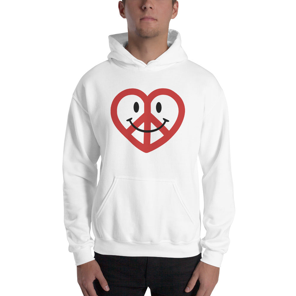 White Love Peace and Happiness Unisex Hoodies