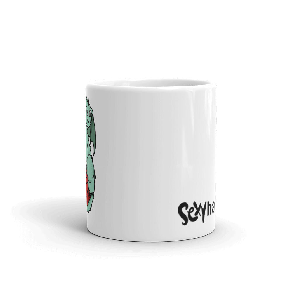 Cute Baby Dragon Holding 20-Sided Die Coffee Mug