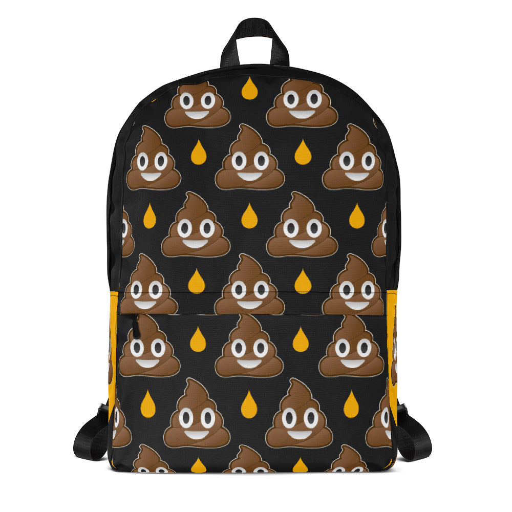 black leather emoji backpack Dookie Emoji Backpack