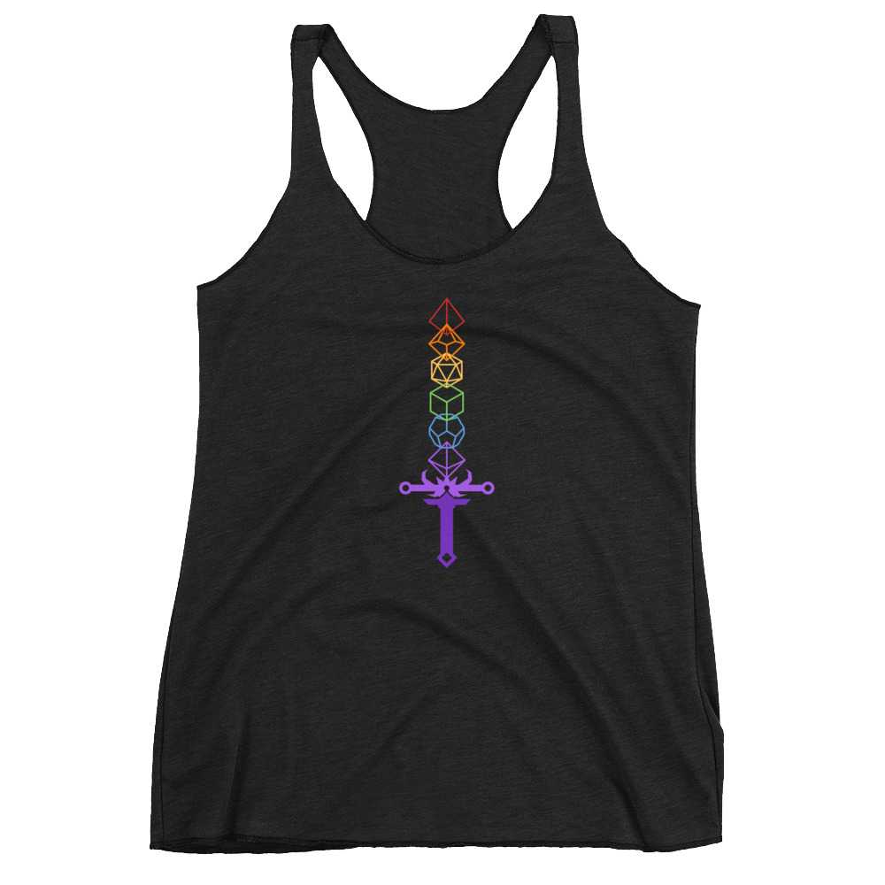 Rainbow Dice Sword Women's Racer-Back Tank-Top