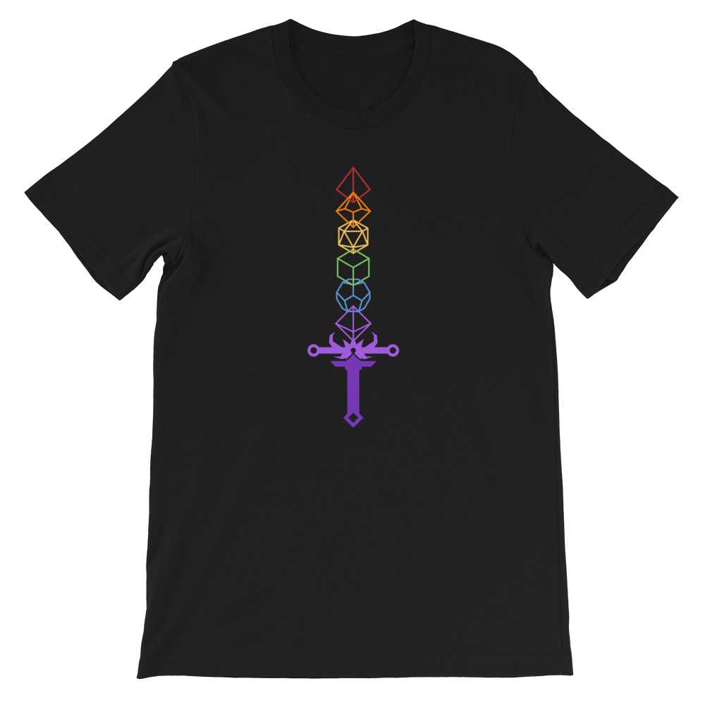 Rainbow Dice Sword Men's Unisex T-Shirt