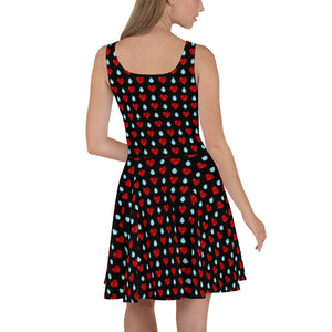 8-Bit Heart Break Skater Dress