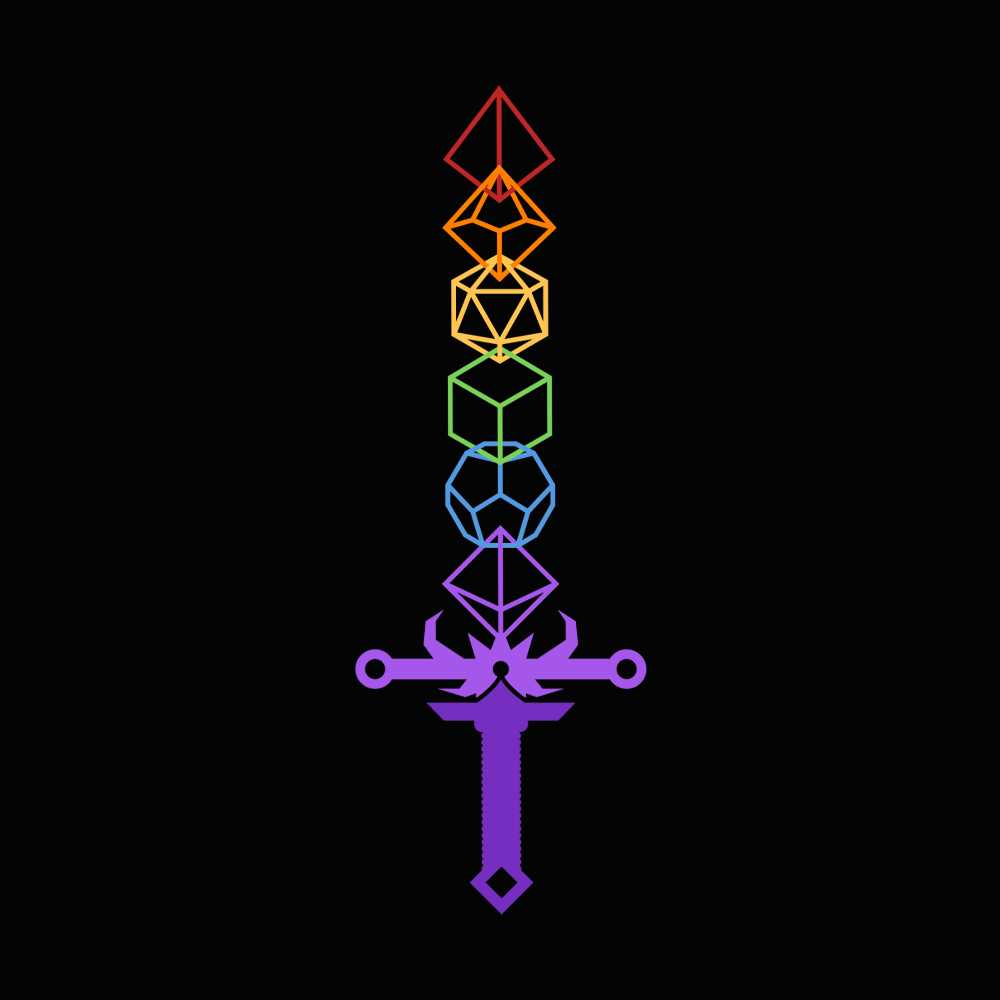 Rainbow Dice Sword Women's Racer-Back Tank-Top