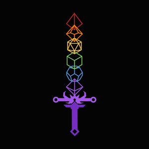 Rainbow Dice Sword Women's Racer-Back Tank-Top