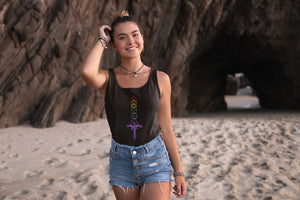 Rainbow Dice Sword Women's Racer-Back Tank-Top