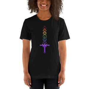 Rainbow Dice Sword Men's Unisex T-Shirt