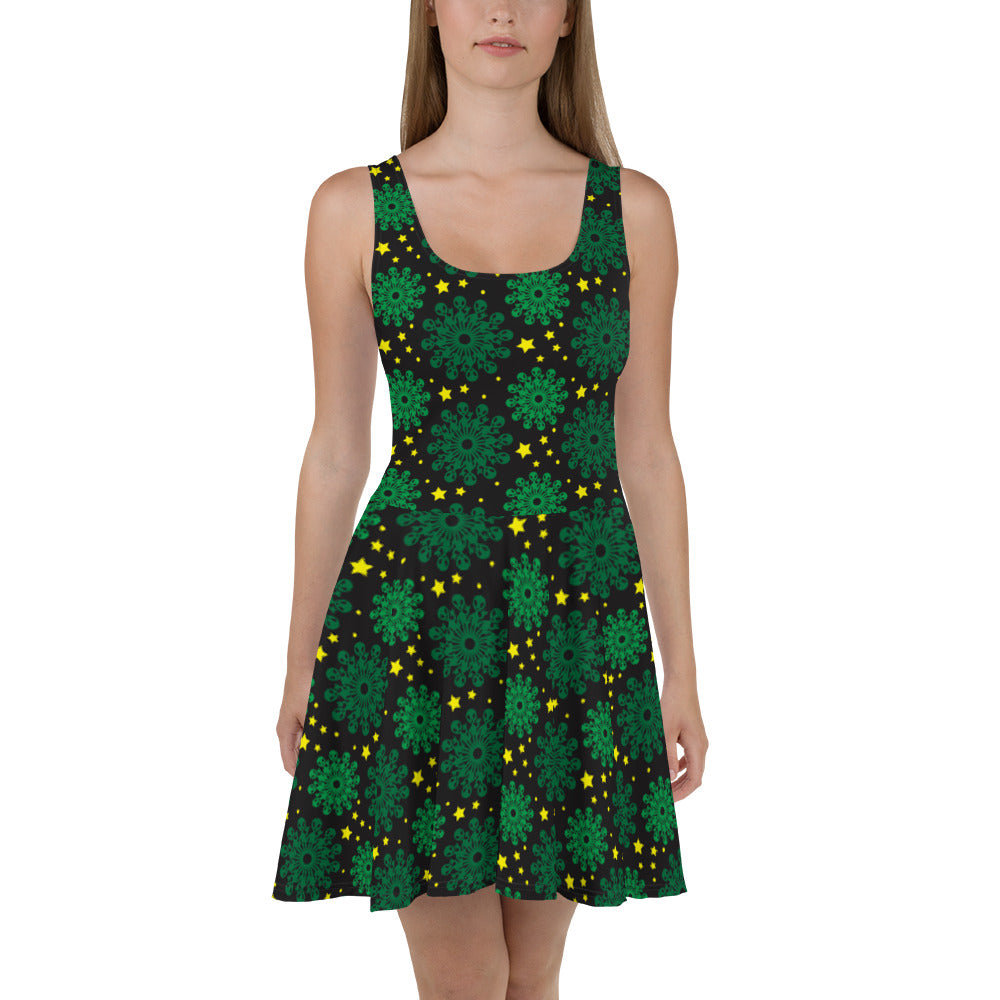 Alien Patterned Skater Dress