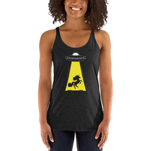 Unicorn Alien Abduction Women's Racer-back Tank-top
