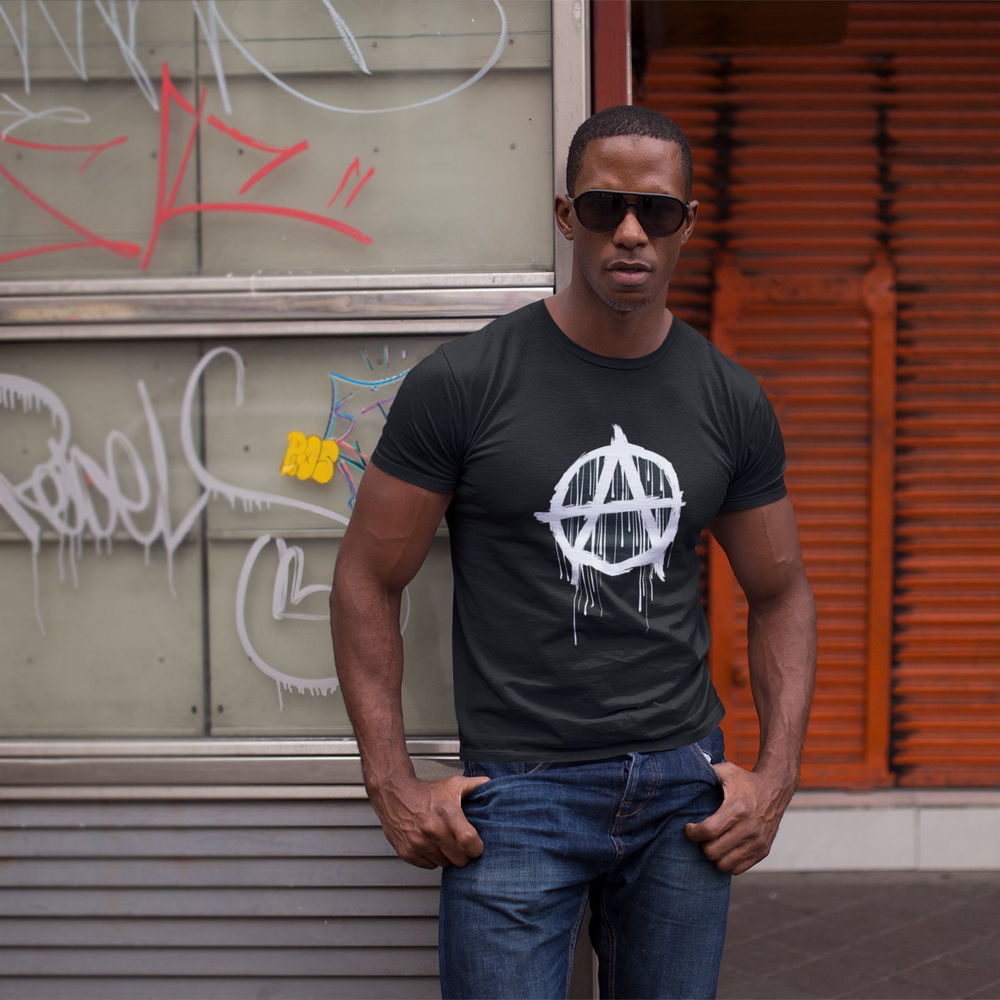 Dripping Anarchy Symbol Unisex T-Shirt by Sexy Hackers