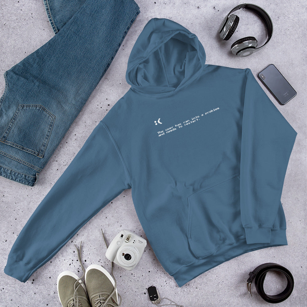 Blue Screen of Death Unisex Hoodies Sexy Hackers Clothing Inc