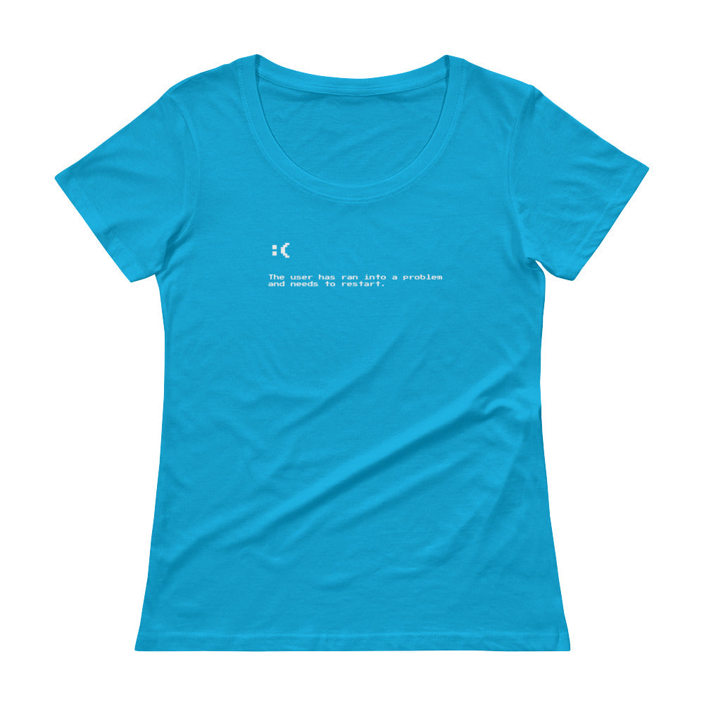 Blue Screen of Death Women's Scoopneck T-shirt