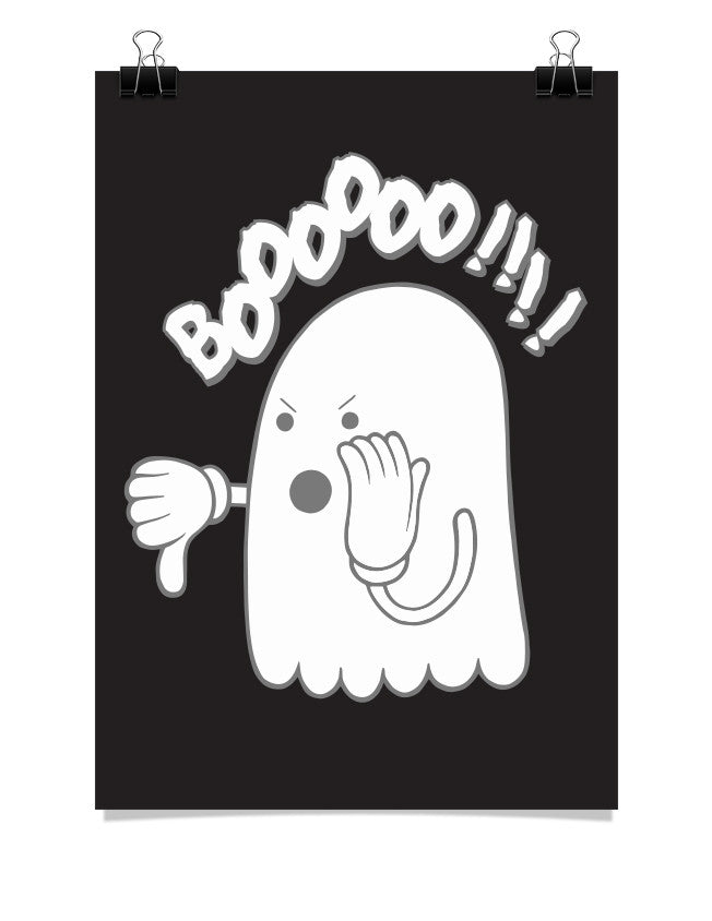 Boo or Booing Funny Ghost Poster