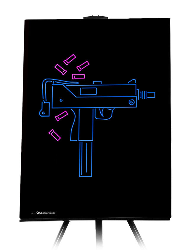 Canvas - Neon UZI 24x36 - 1