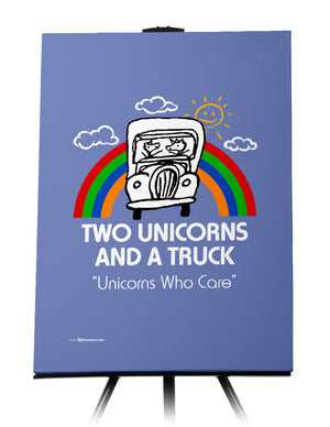 Canvas - Two Unicorns and A Truck 24x36 - 1