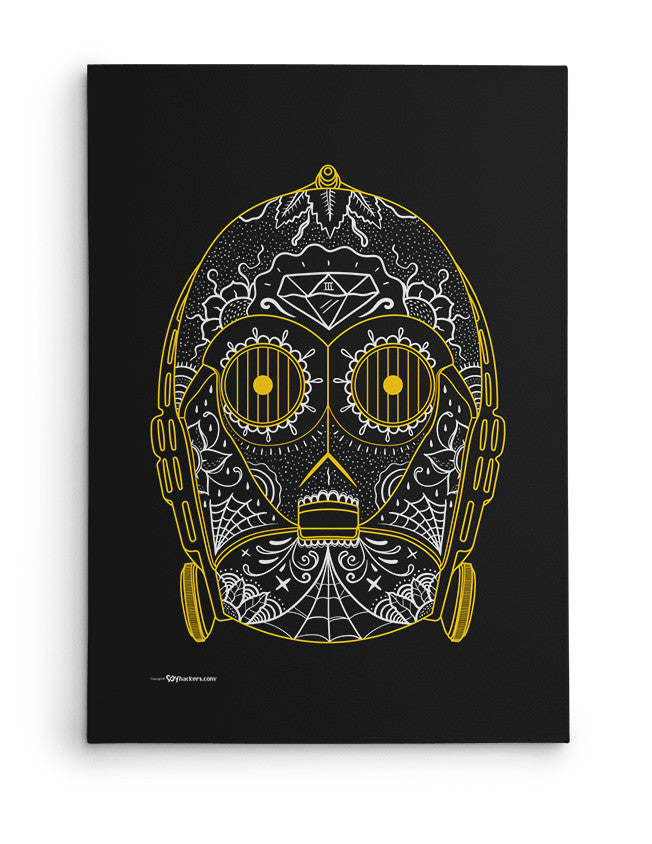Canvas - C-3PO Sugar Skull  - 2
