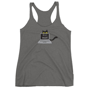 Cats Work on Computers Women's Racer-back Tank-top