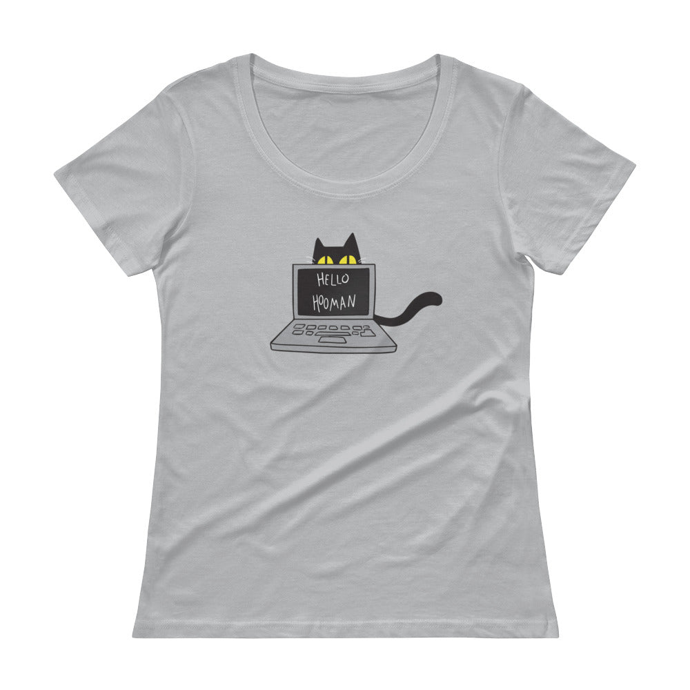 Cats Work on Computers Women's Scoopneck T-shirt