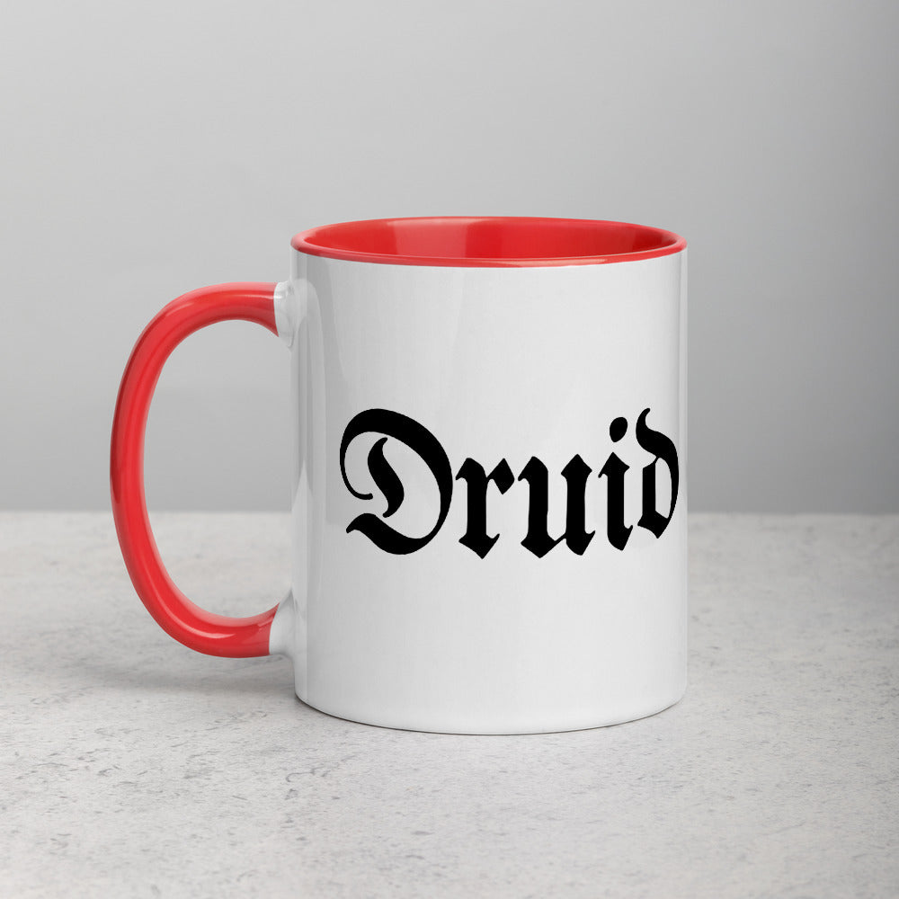 Druid White Ceramic Mug with Color Inside
