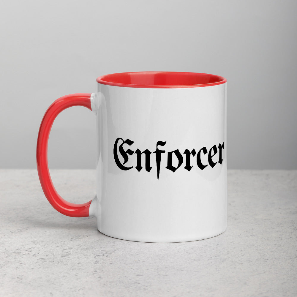 Enforcer White Ceramic Mug with Color Inside
