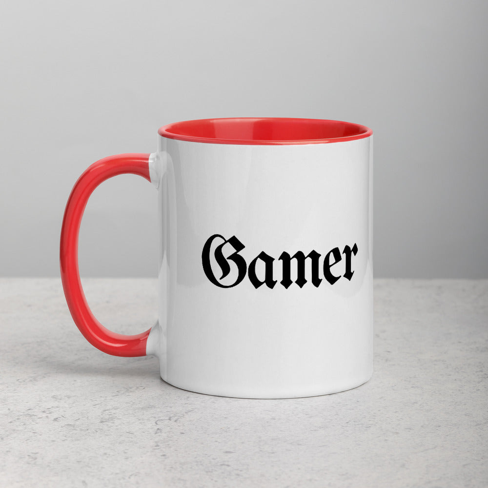 Gamer White Ceramic Mug with Color Inside