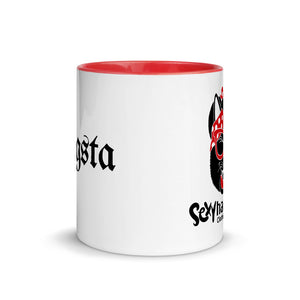 Gangster White Ceramic Mug with Color Inside