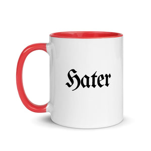Hater White Ceramic Mug with Color Inside