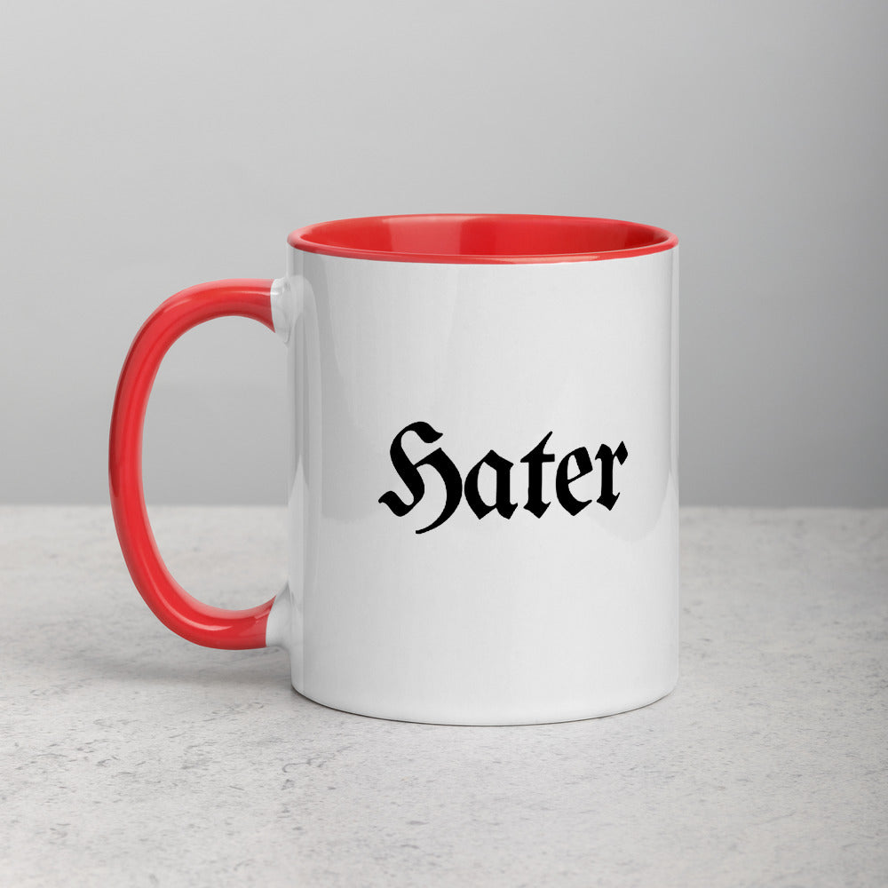 Hater White Ceramic Mug with Color Inside