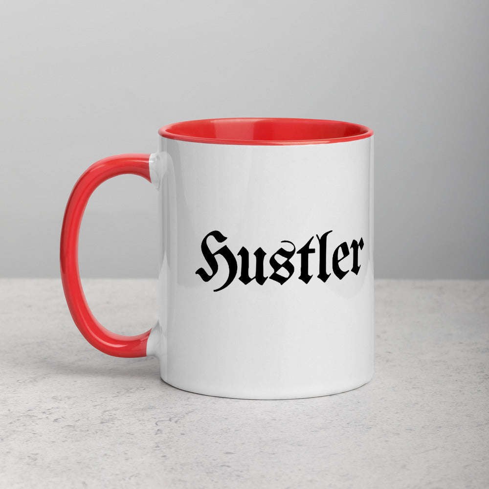 Hustler White Ceramic Mug with Color Inside