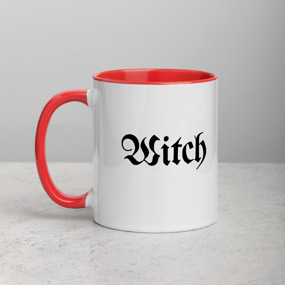 Witch White Ceramic Mug with Color Inside