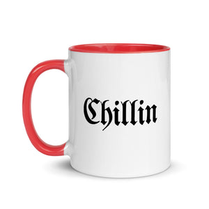 Chillin' Coffee White Ceramic Mug with Color Inside