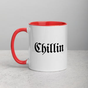 Chillin' Coffee White Ceramic Mug with Color Inside