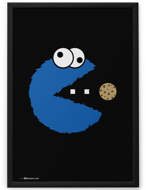 cookie monsters only neon sign Poster: "Om Nom Nom Nom Cookie Monster Version" – Sexy Hackers Clothing Inc