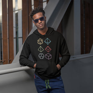 Multi-Sided RPG Gamer Dice Icons Unisex Hoodie