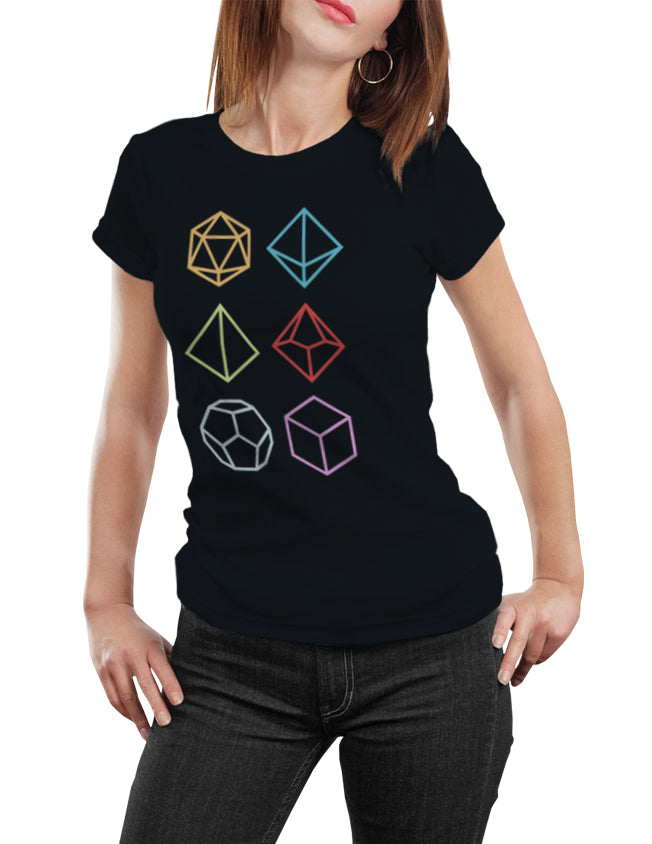 Multi-Sided Gamer Dice Icons Unisex T-Shirt by Sexy Hackers
