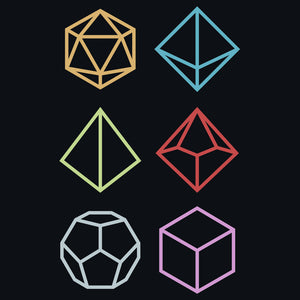 Multi-Sided Gamer Dice Icons Unisex T-Shirt by Sexy Hackers