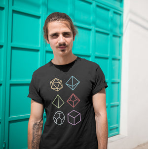 Multi-Sided Gamer Dice Icons Unisex T-Shirt by Sexy Hackers