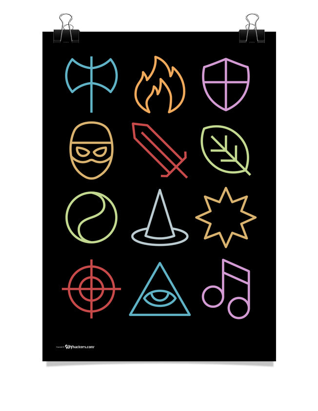 Fantasy Class Icons Poster