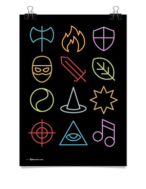 Fantasy Class Icons Poster