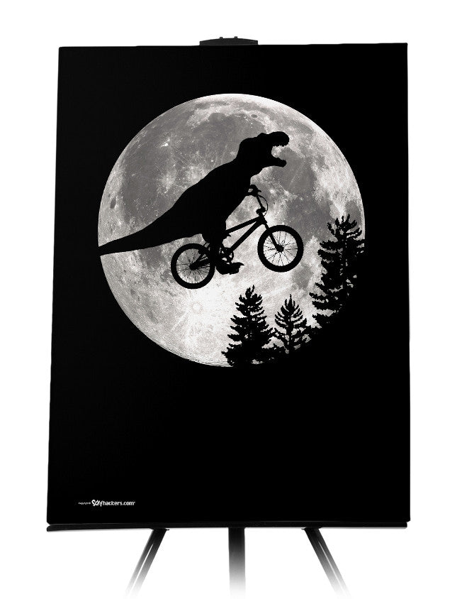 Dinosaur ET Moon Bike Canvas