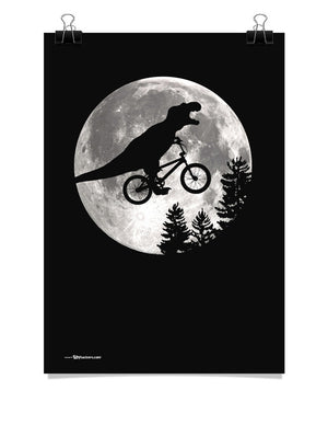 Dinosaur ET Moon Bike Poster