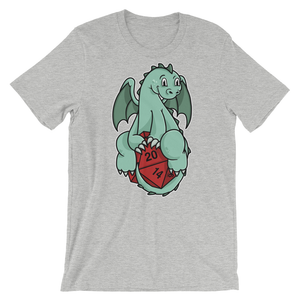 Cute Baby Dragon Holding 20-Sided Die T-Shirt