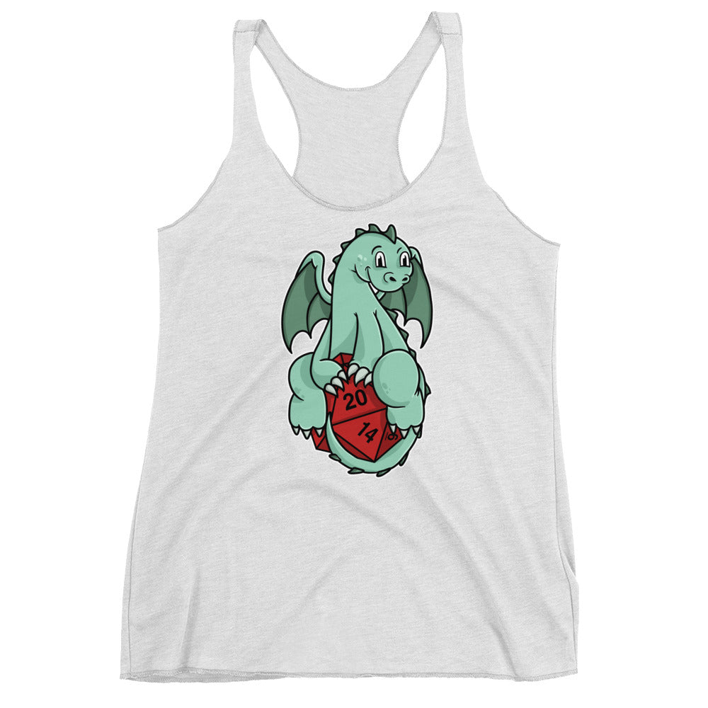 Cute Baby Dragon 20 Sided Die Women's Racerback Tank-Top