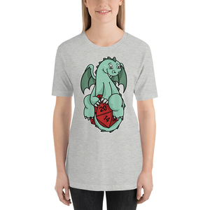 Cute Baby Dragon Holding 20-Sided Die T-Shirt