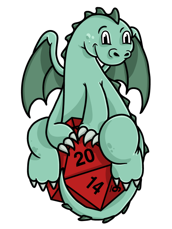 Cute Baby Dragon 20 Sided Die Women's Racerback Tank-Top