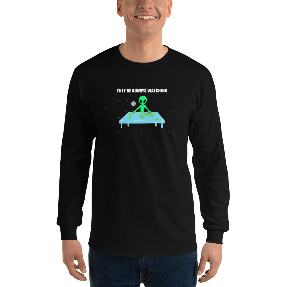Flat Earth Alien Men's Long Sleeve
